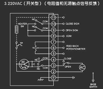 220VAC開關型<a href='http://m.tqex.com.cn/Product/diefa/diandongdiefa/' target='_blank'>電動<a href='http://m.tqex.com.cn/Product/diefa/' target='_blank'>蝶閥</a></a>接線圖