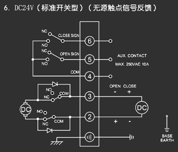 ＤＣ24Ｖ標準開關型<a href='http://m.tqex.com.cn/Product/diefa/diandongdiefa/' target='_blank'>電動<a href='http://m.tqex.com.cn/Product/diefa/' target='_blank'>蝶閥</a></a>接線圖